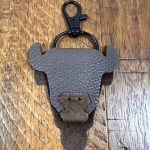 NWOT TabbyCat Leather Bison Keychain